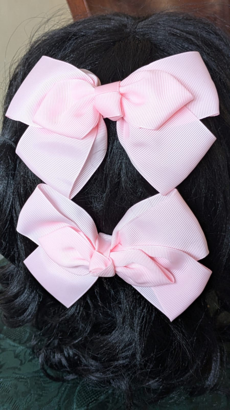 blush pink- plain Bows